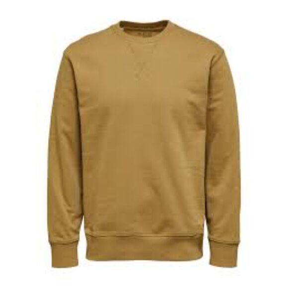 Selected Homme, Jason Crew Neck camel brown sweatshirt - Picture 1 of 6